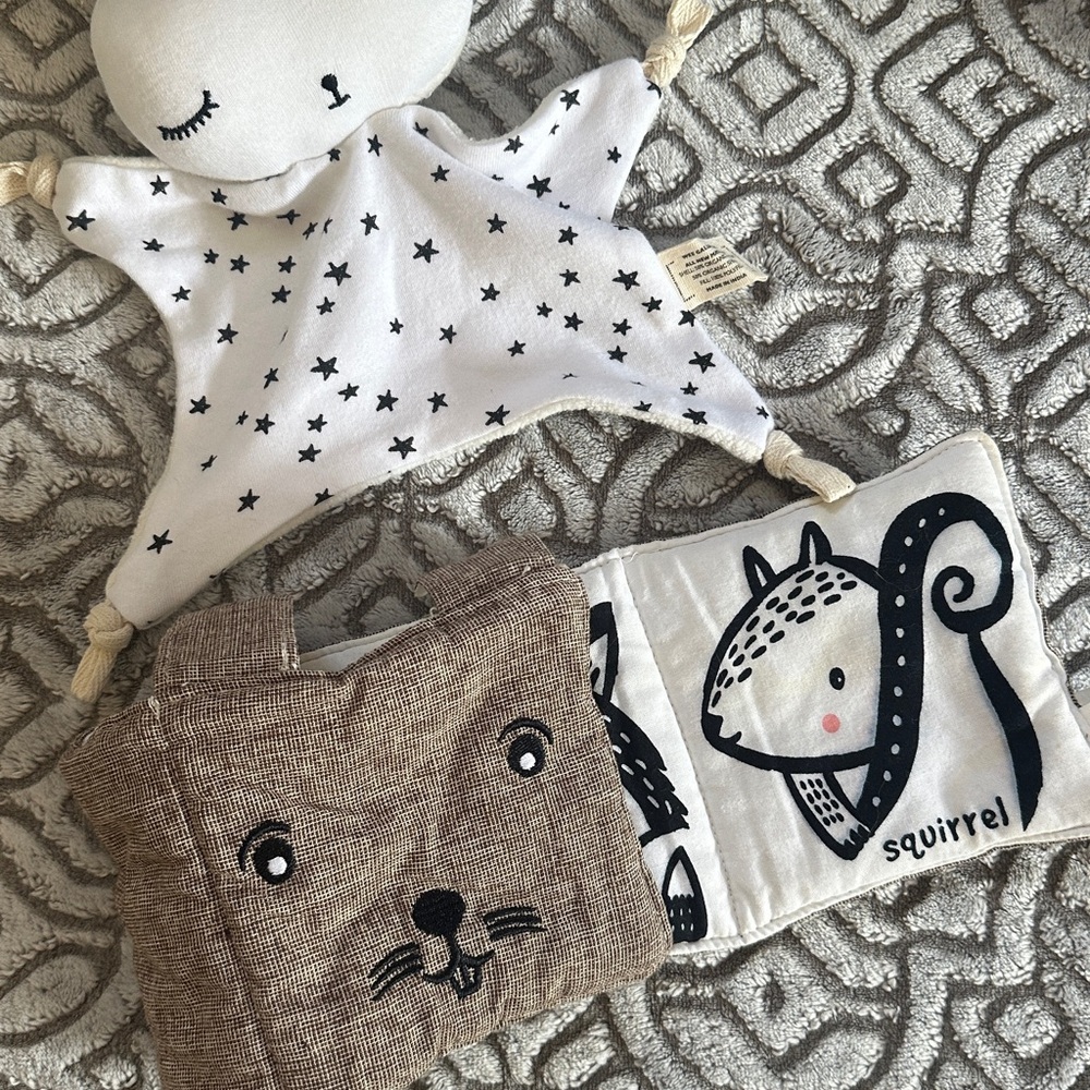 Wee Gallery Cream Cuddle Bunny and soft Book Duo
